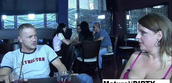  Dirty blonde MILF gets fucked in a restaurant